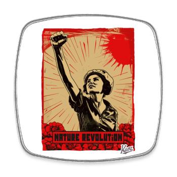 Révolution de la nature et femme aux fleurs - Magnet carré - blanc - Devant