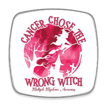 Witch Burgundy Multiple Myeloma Cancer - Square fridge magnet - white - Front
