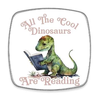 Alle Coolen dinosaurier Lesen Kids - Viereckiger Kühlschrankmagnet - Weiß - Vorne