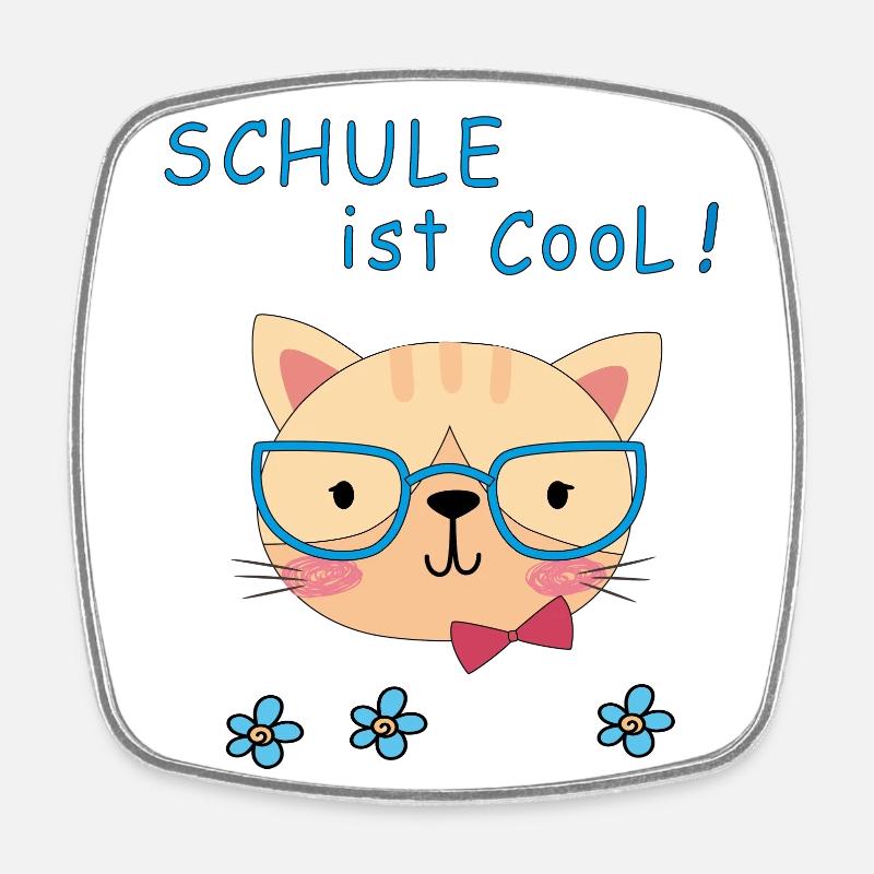 Schule ist Cool - Viereckiger Kühlschrankmagnet - Weiß