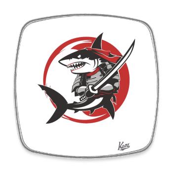 Samurai-Katana-Hai - Viereckiger Kühlschrankmagnet - Weiß - Vorne