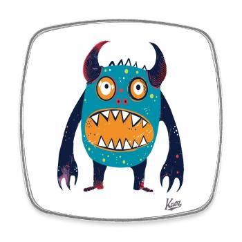 Monstre drôle, simple, joyeux - Magnet carré - blanc - Devant