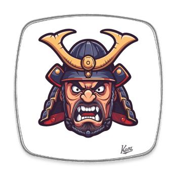 Wütender japanischer Edo-Samurai-Shogun - Viereckiger Kühlschrankmagnet - Weiß - Vorne