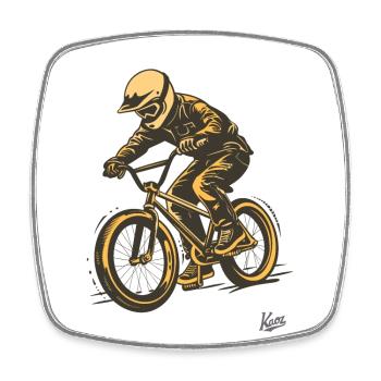 Retro Vintage Old-School BMX - Viereckiger Kühlschrankmagnet - Weiß - Vorne
