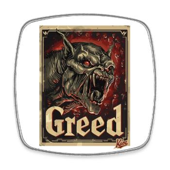 Infernal Creature – Monster of Greed - Square fridge magnet - white - Front