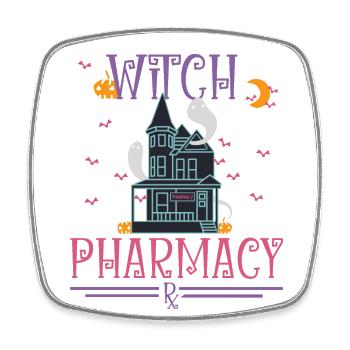 Apotheke Halloween - Viereckiger Kühlschrankmagnet - Weiß - Vorne
