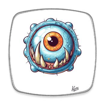The Big Blue Eye Monster - Square fridge magnet - white - Front