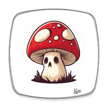 Voodoo Mushroom - Square fridge magnet - white - Front