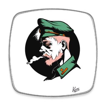 Der müde rauchende Seemann - Viereckiger Kühlschrankmagnet - Weiß - Vorne