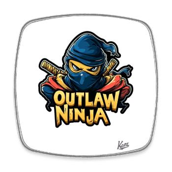 Funny Outlaw Ninja - Square fridge magnet - white - Front