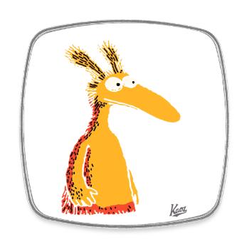 Funny cartoon anteater creature - Square fridge magnet - white - Front