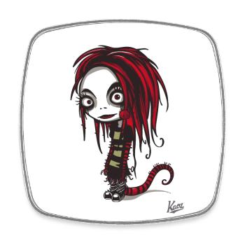 Emo Punk Worm Girl Horreur - Magnet carré - blanc - Devant