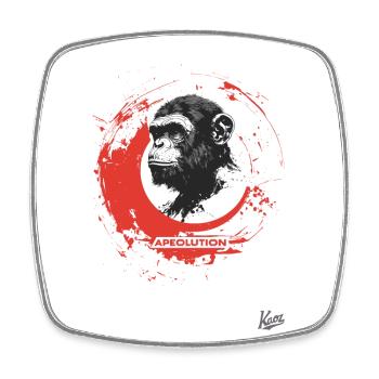 Apeolution: Die Affen-Revolution - Viereckiger Kühlschrankmagnet - Weiß - Vorne