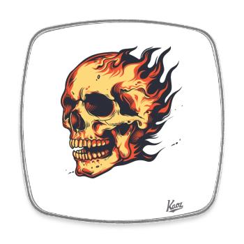 Burning skull - Square fridge magnet - white - Front