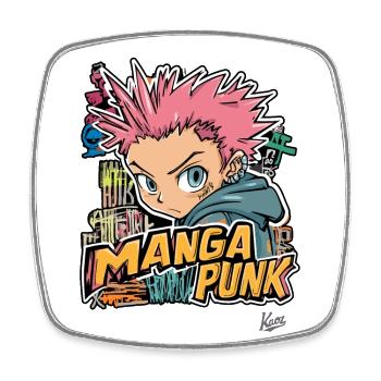 Japon Manga Graffiti Punk - Magnet carré - blanc - Devant