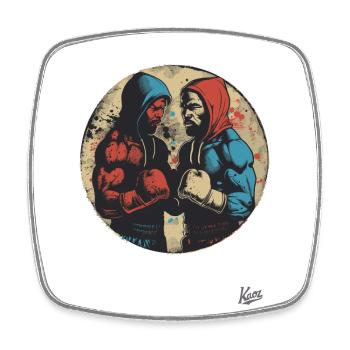Vintage Schwergewichts-Boxer Wettkampf - Viereckiger Kühlschrankmagnet - Weiß - Vorne