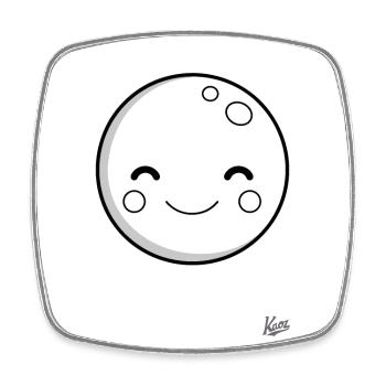 Sweet Smiling Moon: Dreamy Nights - Square fridge magnet - white - Front