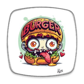 Zombie Burger: Für Untote mit Appetit - Viereckiger Kühlschrankmagnet - Weiß - Vorne