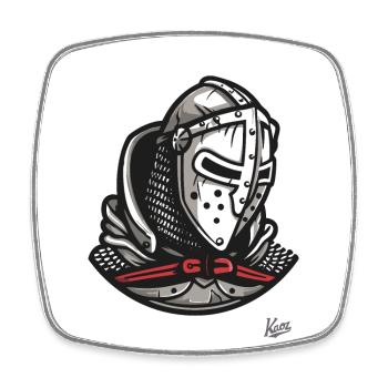 Medieval Helmets of the Knights Templar - Square fridge magnet - white - Front