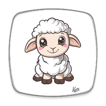 Cute little sheep - Square fridge magnet - white - Front