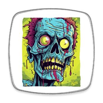 The coolest zombie skull monster - Square fridge magnet - white - Front