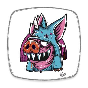 Funny Quasi-Modo: The Cartoon Pig of Notre - Square fridge magnet - white - Front