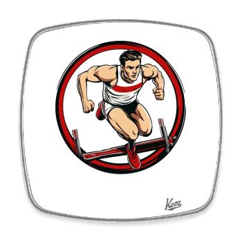 Leichtathletik und Hürdenlauf - Viereckiger Kühlschrankmagnet - Weiß - Vorne