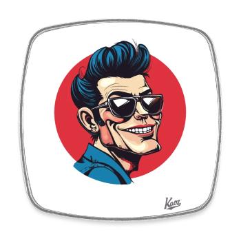 Rockabilly-style rock music type - Square fridge magnet - white - Front