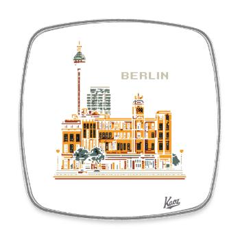 Pixel Berlin - Viereckiger Kühlschrankmagnet - Weiß - Vorne