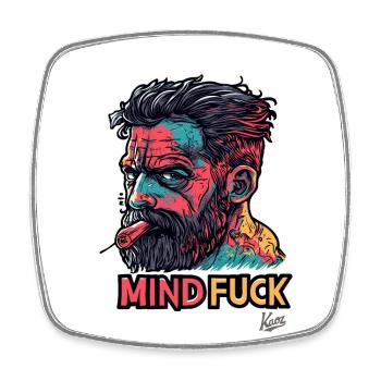 Tough Guy Mind Fuck - Square fridge magnet - white - Front