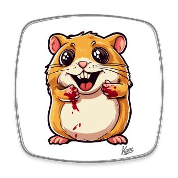 Süßer, böser Hamster - Viereckiger Kühlschrankmagnet - Weiß - Vorne