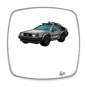 Lorean De, Die Zukunft ist zurück - Viereckiger Kühlschrankmagnet - Weiß - Vorne