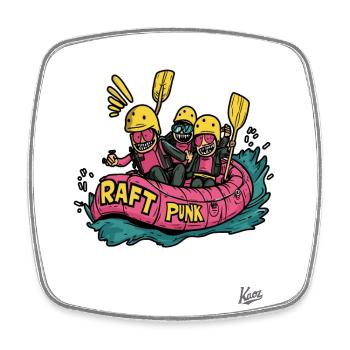 Raft Punk – Abenteuerliche Rafting Crew - Viereckiger Kühlschrankmagnet - Weiß - Vorne