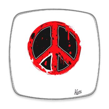 Peace in Danger: Dripping Peace Sign - Square fridge magnet - white - Front