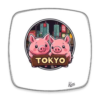 Cochons super mignons de Tokyo - Magnet carré - blanc - Devant