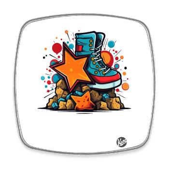 Funky Urban Nature Randonnée Design - Magnet carré - blanc - Devant