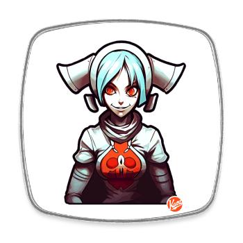 Science-Fiction Action: Space Girl - Square fridge magnet - white - Front