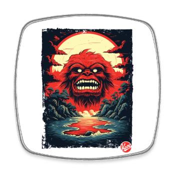 Welcome to the Island of Monsters - Square fridge magnet - white - Front