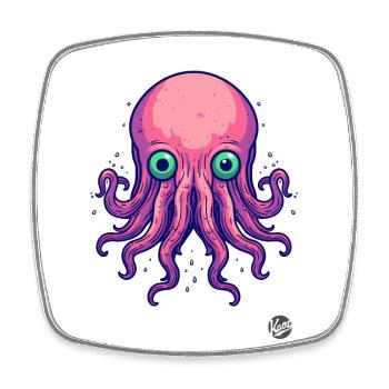 pieuvre de dessin animé coloré pieuvre - Magnet carré - blanc - Devant