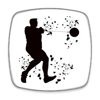 Hammer Thrower Colorsplash Hammer Throw - Square fridge magnet - white - Front