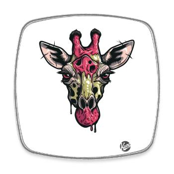 Girafe zombie colorée - Magnet carré - blanc - Devant