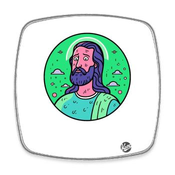 Der angezweifelte Erlöser Jesus Christus - Viereckiger Kühlschrankmagnet - Weiß - Vorne