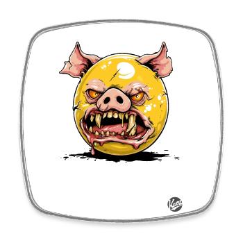 Jaune d’oeuf Zombie Vampire Cochon - Magnet carré - blanc - Devant