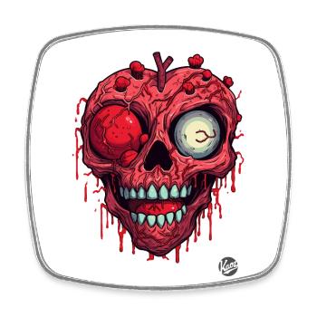 Zombi Skull Heart - Square fridge magnet - white - Front