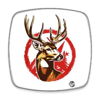 Soviet-Communist: Propaganda Hirsch - Square fridge magnet - white - Front