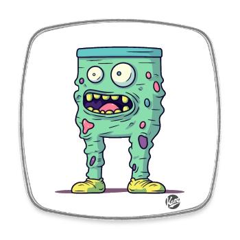Bunte gruselige Monster-Hose - Viereckiger Kühlschrankmagnet - Weiß - Vorne