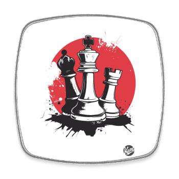 König, Turm und Läufer Schach - Viereckiger Kühlschrankmagnet - Weiß - Vorne