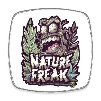 Wild "Nature Freak" design for nature lovers - Square fridge magnet - white - Front