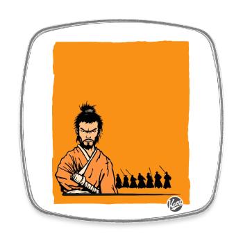 The Deadly Samurai - Square fridge magnet - white - Front