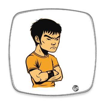 Bruce "der Beleidigte" Kung-FU-Meister Lee - Viereckiger Kühlschrankmagnet - Weiß - Vorne